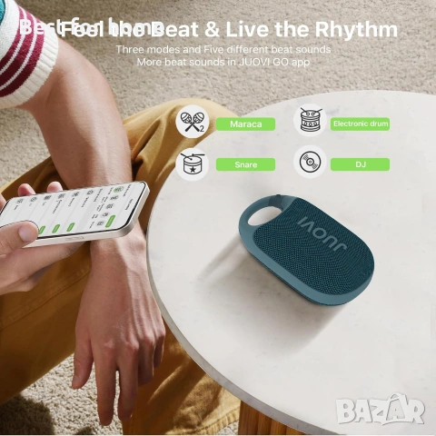 JUOVI Clip Безжичен преносим Bluetooth високоговорител, 24-часово възпроизвеждане, снимка 5 - Bluetooth тонколони - 55057058