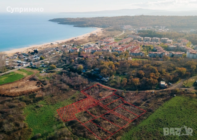 Урегулиран парцел с морска панорама на 200 метра от плаж Каваци, Созопол