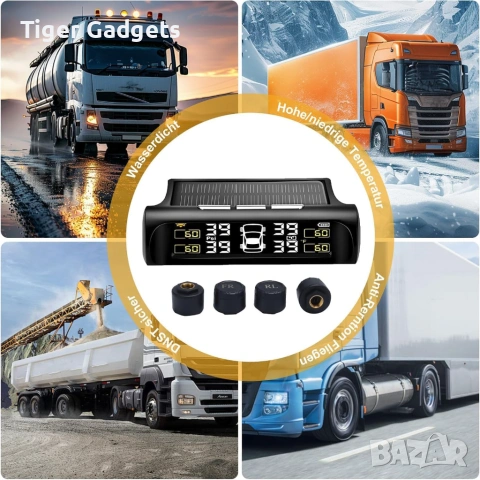 Zobmio TPMS система за следене на налягането в гумите – 4 водоустойчиви IPX7 сензора за автомобили, , снимка 3 - Аксесоари и консумативи - 54470480