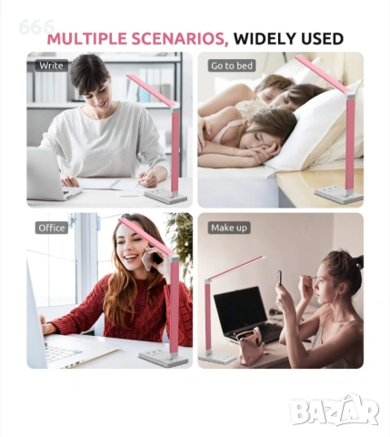 Настолна лампа с естествена светлина за четене, регулируема, енергоспестяваща, снимка 3 - Други - 54027413