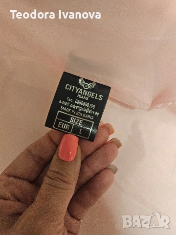 Дамски, дълъг елек с качулка City Angels, розов лак хамелеон, снимка 6 - Елеци - 54408937