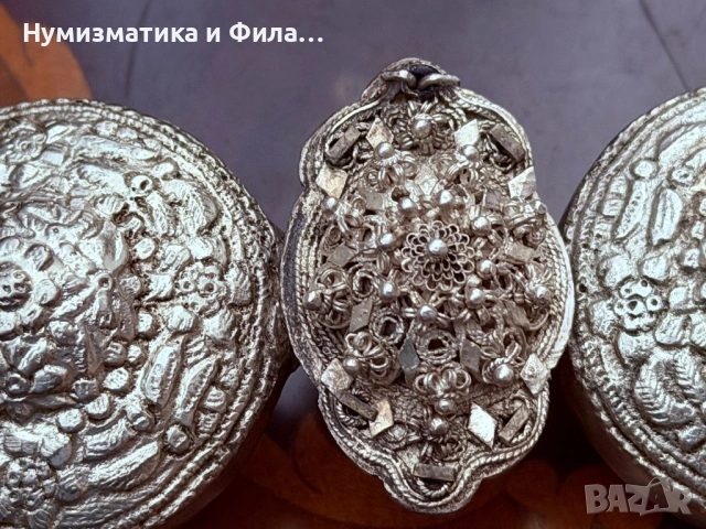 Сребърни момински пафти с филигран от Карлово/ Дъбене, снимка 2 - Антикварни и старинни предмети - 54740739