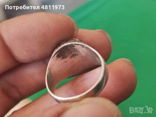 Стар сребърен пръстен с червен карнеол 925, снимка 6 - Пръстени - 55320801