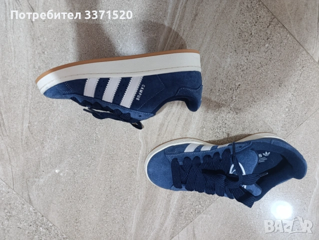 adidas Originals - Велурени маратонки Campus 00s, Ултрамарин синьо, Мръснобял, снимка 5 - Маратонки - 53025153
