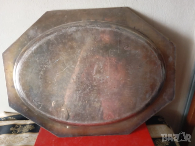 Винтидж посребрен поднос,табла, снимка 4 - Антикварни и старинни предмети - 54278863