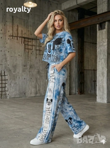 Нов Син Дамски Комплект 