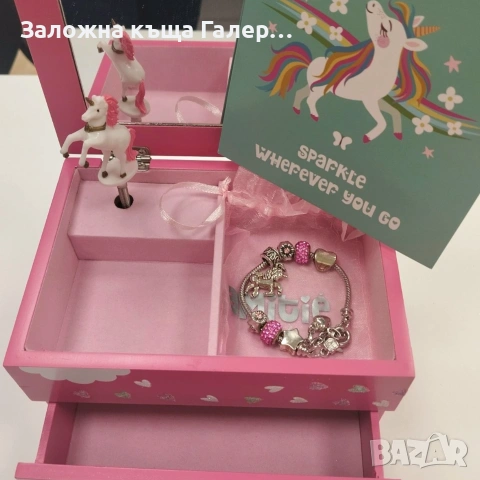 Музикална кутия за бижута с чекмедже „Еднорог и дъга“ – нова, снимка 8 - Музикални играчки - 55239841