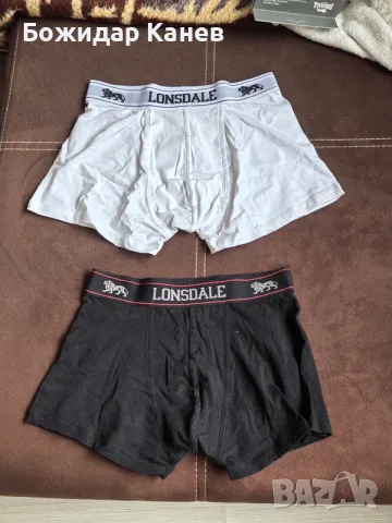 Четири чифта черни и бели боксерки на Lonsdale оригинални, снимка 3 - Бельо - 55378359