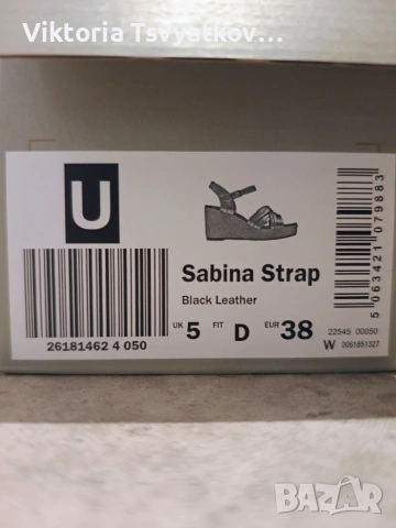 Ортопедични кожени сандали Clarks Sabina Sling (естествена кожа и велур), размер 38, снимка 8 - Сандали - 55278460