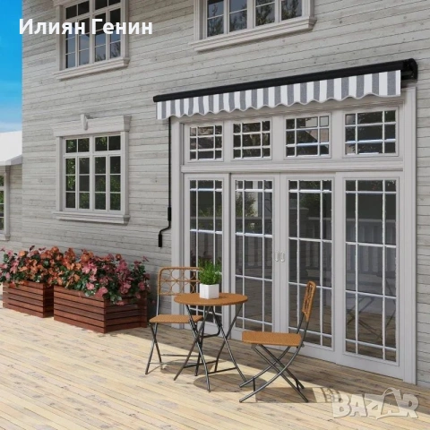 Тента Outsunny , 1 ръчна манивела, 350 x 250 x 150 см, снимка 6 - Градински мебели, декорация  - 54785695