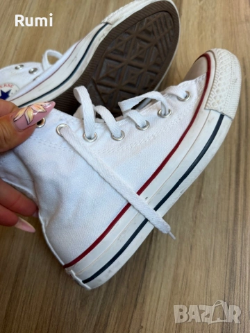 Оригинални чисто бели високи Кецове Converse ! 36 н, снимка 5 - Маратонки - 54656800
