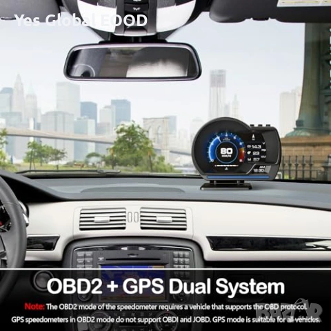 OBD2 + GPS дигитален HUD скоростомер за кола, снимка 9 - Друга електроника - 54643589