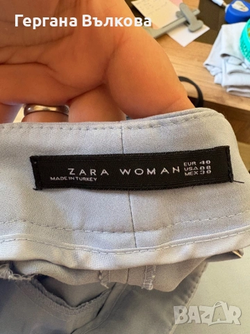 Светло син елегантен панталон Zara, снимка 3 - Панталони - 54693004