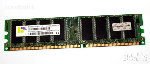 Рам Ram памети за компютър 512MB DDR 400Mhz , снимка 2 - RAM памет - 51760698