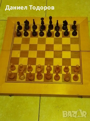 Стар Дървен Шах - Табла. Размери - 48 х 48см. , снимка 12 - Шах и табла - 54313759