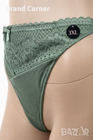 Комплект бельо Hunkemöller в цвят зелено каки – сутиен 85B и прашки 3XL, снимка 7 - Бельо - 54551585