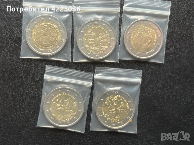 Евромонети от 2€ и 1€ Словения Словакия Андора Естония Монако Люксембург и още, снимка 7 - Нумизматика и бонистика - 54265988