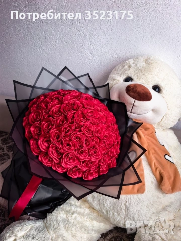 Букети от сатенени рози , снимка 6 - Други - 54346385
