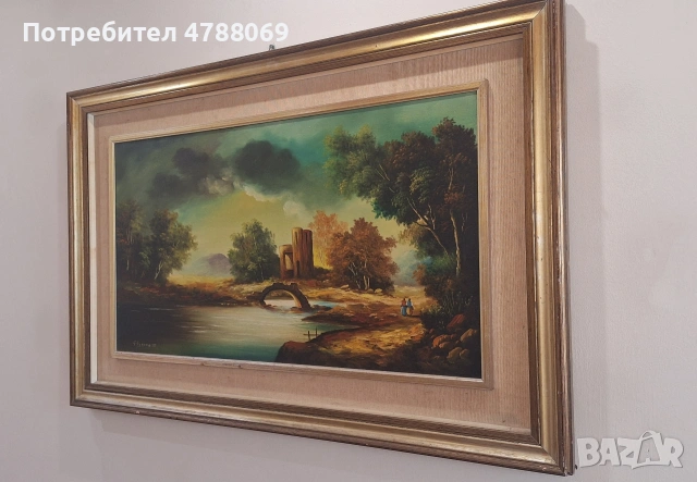 Уникална голяма картина - маслени бои върху платно, с подпис, снимка 11 - Картини - 54865899