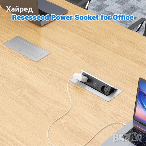 Нов Разклонител за бюро с USB C, 2 отделения, снимка 4 - Други - 54840661
