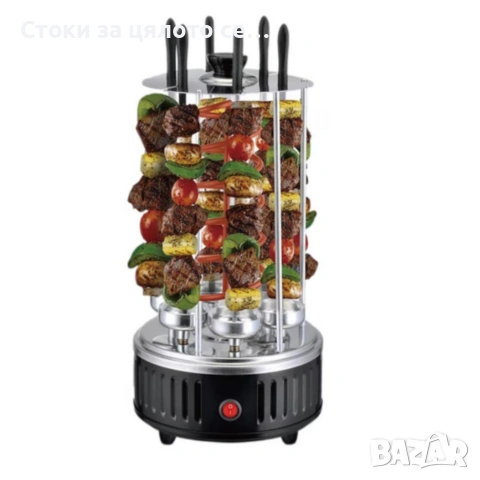 Електрическа скара с 6 вертикални шиша – 1000W, снимка 2 - Скари - 54190307