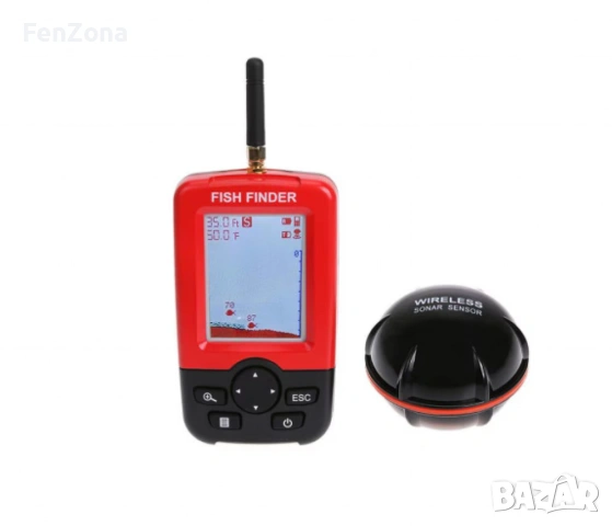 Сонар за риболов Sonar Fish Finder XJ-01, LCD екран, Безжичен сонарен сензор 100 м,12м гаранция, снимка 3 - Екипировка - 54101030