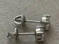 Руски сребърни обеци с лабораторен диамант , снимка 2