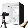 Професионална Фотографска Кутия 80см, Димируемо LED, 3 PVC фона, Фотобокс за продуктови снимки, снимка 10