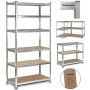 Професионален метален стелаж HÖGLER 222x110x50 см – 6 Рафта, до 1050 кг, регулируема височина, снимка 3