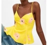 Нов. Къс ленен топ (crop top) на марката Zara. , снимка 1