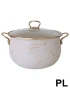 Тенджера Goldmann GM 8017-24B, 24x15см.\6.2л., Емайл, Индукция, Бял/Старо злато Код P2502, снимка 1