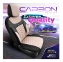 Луксозна тапицерия OTOM текстил с еко кожа CARBON Design – Бежово-Черна с бежов шев, снимка 6