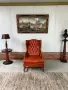 Винтидж кожен wingback фотьойл , снимка 1
