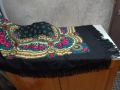 Gypsy floral multi 70 s Folkschal полски вълнен 144х144см ресни 12 см, снимка 1