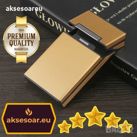 Алуминиева кутия за цигари табакера слим тънка нископрофилна slim кутия калъф за тънки мурати слим, снимка 17 - Табакери - 50227545