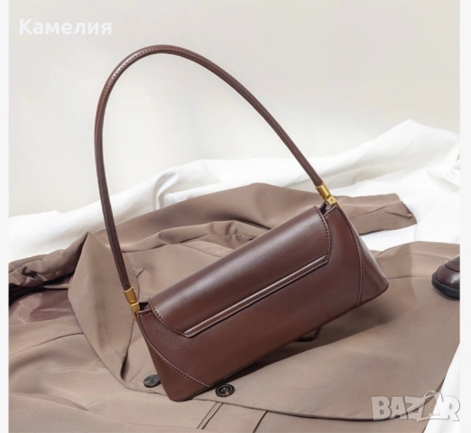 Елегантна дамска чанта с капак и златна ключалка - 4 цвята - НОВА, снимка 10 - Чанти - 54947740