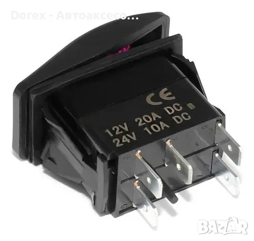 Копче бутон за вграждане за тромба клаксон HORN 12V/24V с червена LED подсветка, 5 пина, ON/OFF, снимка 4 - Аксесоари и консумативи - 55559744