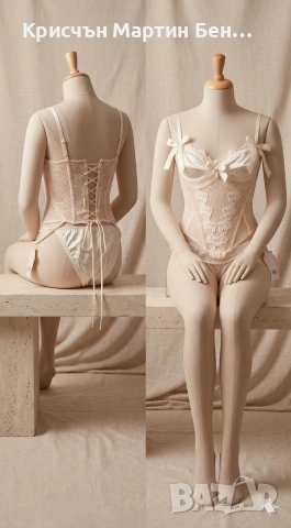 Луксозен дантелен комплект с корсет и бикини "Ribbon of Venus" – нов, с етикет💫💫💫💫💫