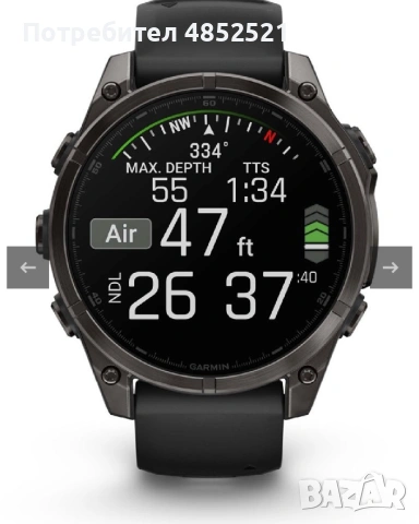 Watch Garmin Fenix 8 GPS 47mm Silicon Black Band - Black, снимка 2 - Смарт часовници - 54946113