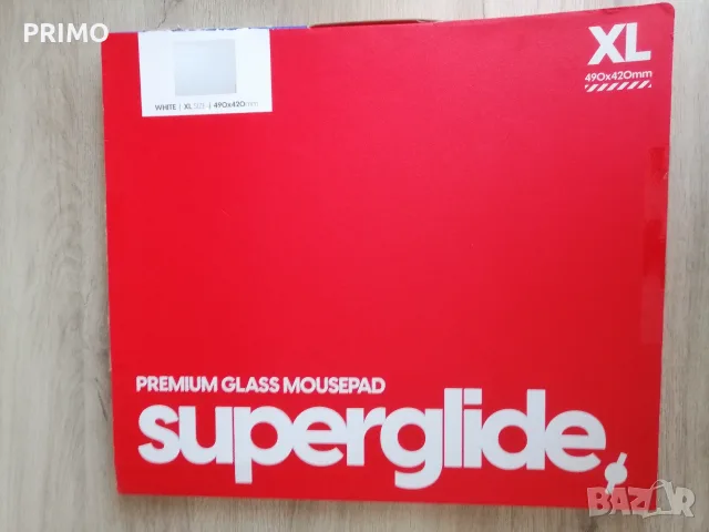 Стъклен геймърски пад Pulsar Superglide Glass Mousepad XL (Бял)