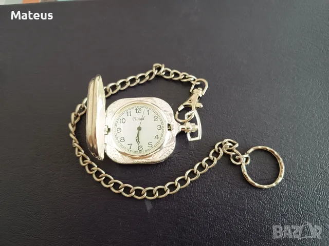 Джобен посребрен часовник, снимка 2 - Джобни - 55365211