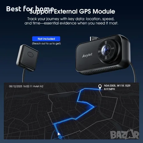 Avylet 4K/2.5K+1080P Видеорегистратор за автомобили отпред и отзад, снимка 8 - Друга електроника - 55548101