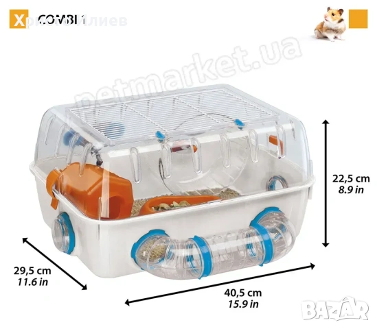 Клетка за хамстер с тръби за игра Ferplast Combi 1, снимка 4 - За гризачи - 54601090
