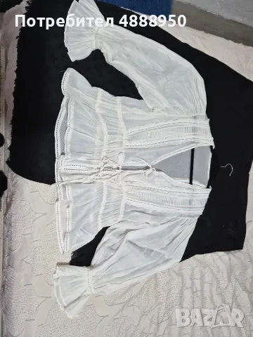 ZARA блузка от фин памук, снимка 2 - Тениски - 55420434