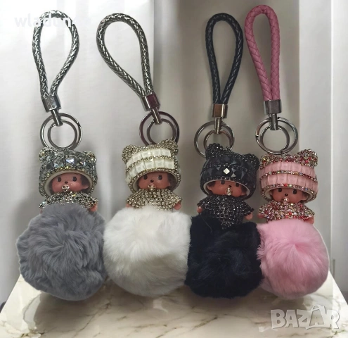 Monchhichi Пухкав ключодържател-8е