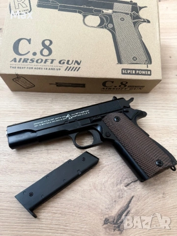 Метални Airsoft Пистолети + 1000 топчета подарък НОВИ МОДЕЛИ, снимка 7 - Други - 54780756