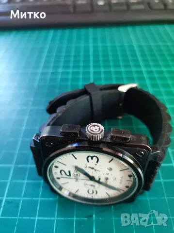 Масивен мъжки часовник Bell & Ross BR 01-94 (Реплика с японски механизъм Miyota), снимка 4 - Мъжки - 55626364