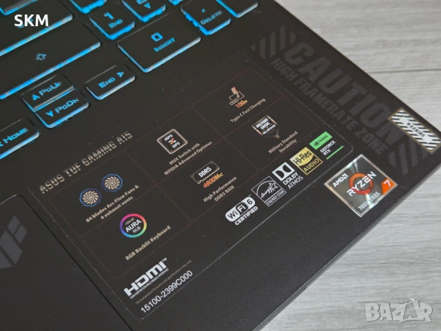 Ryzen™ 7 | RTX 4050| 512GB |IPS 144Hz| 16RAM лаптоп asus tuf и laptop gaming гейминг асус туф, снимка 4 - Лаптопи за игри - 54535911