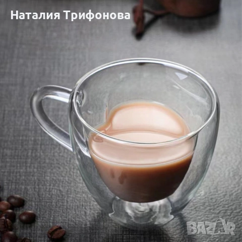 Двустенна стъклена термо чаша във формата на сърце , снимка 6 - Чаши - 54183308
