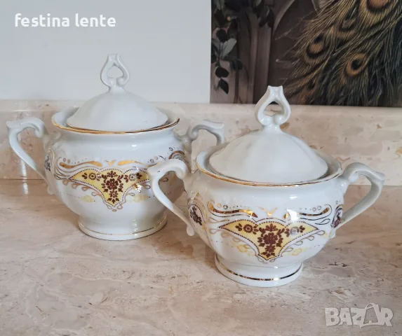 Порцеланови захарници "Златна Изида" 2 бр.